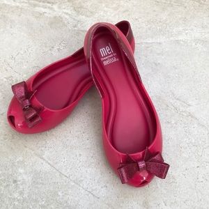 Cute Hot Pink Glitter Melissa Shoes